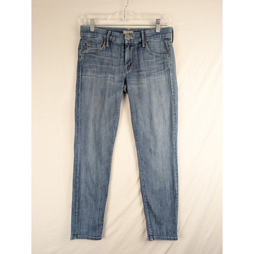 Mother The Looker Crop Jeans Women's Size 26 Blue Denim Skinny Stretch Zip USA